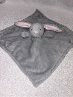 Carters Gray Bunny Lovey Plush Security Blanket - Soft Comfort for Kids